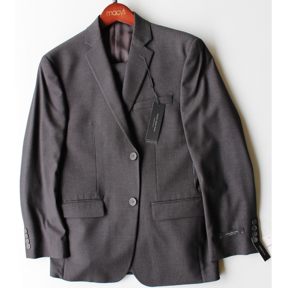 Marc New York Charcoal Mini-Grid VESTED  36s 29x30